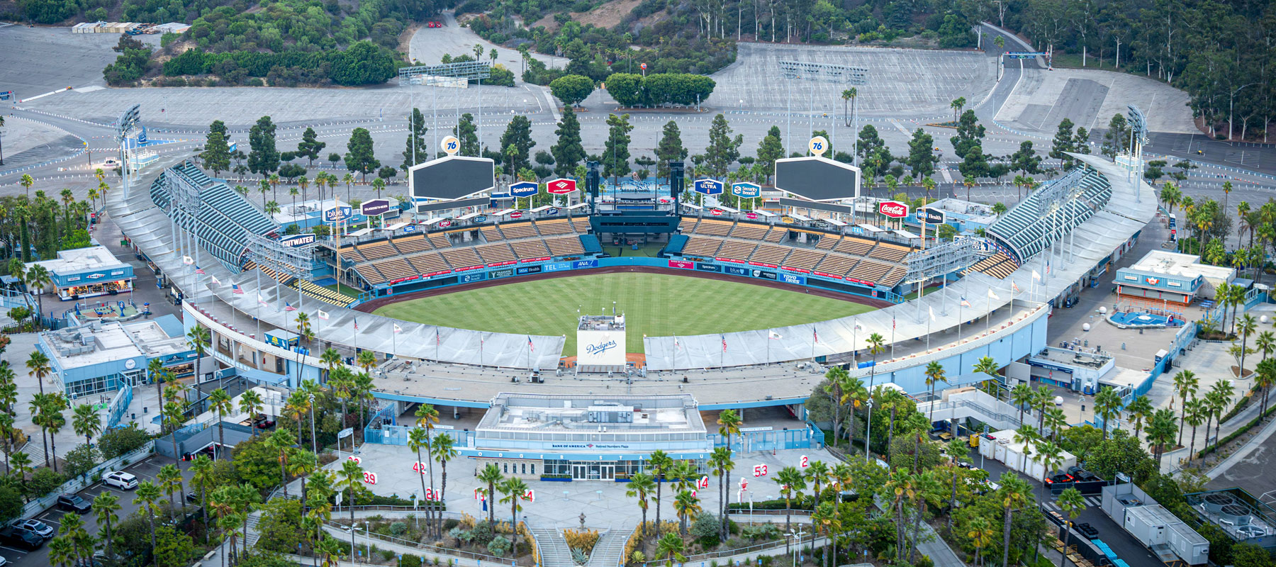 View of Dodger Stadium in Los Angeles, California