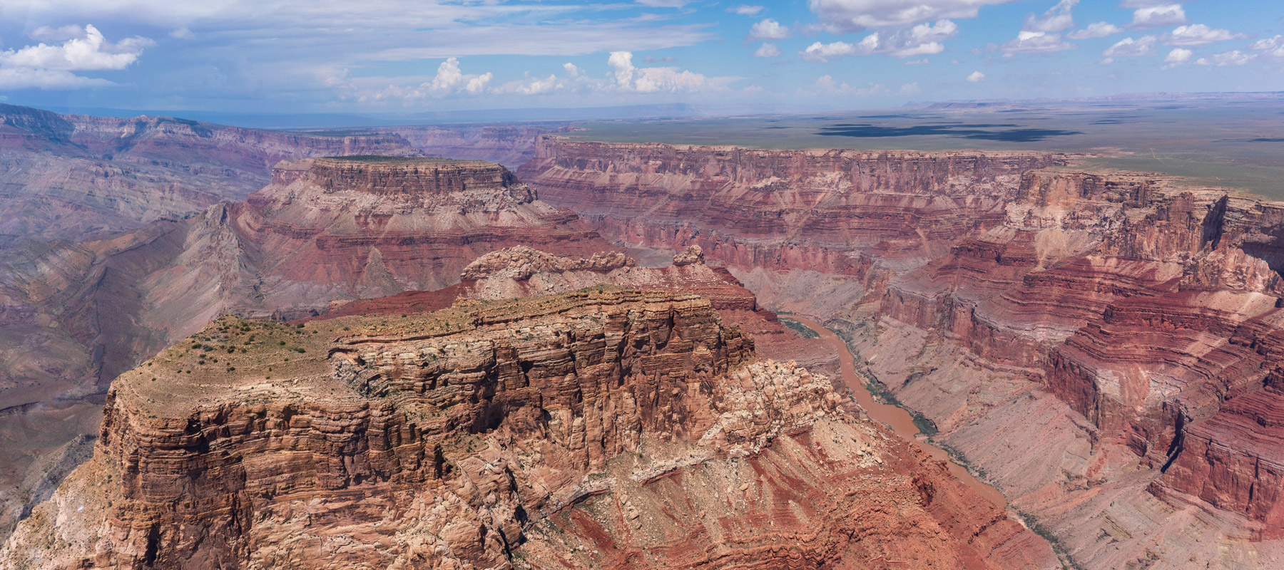 Colorful canyon walls and winding landscape of Grand Canyon National Park
