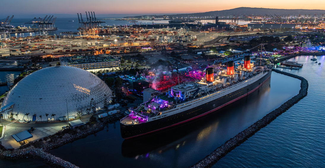 Aerial view of Day Trip Festival from helicopter