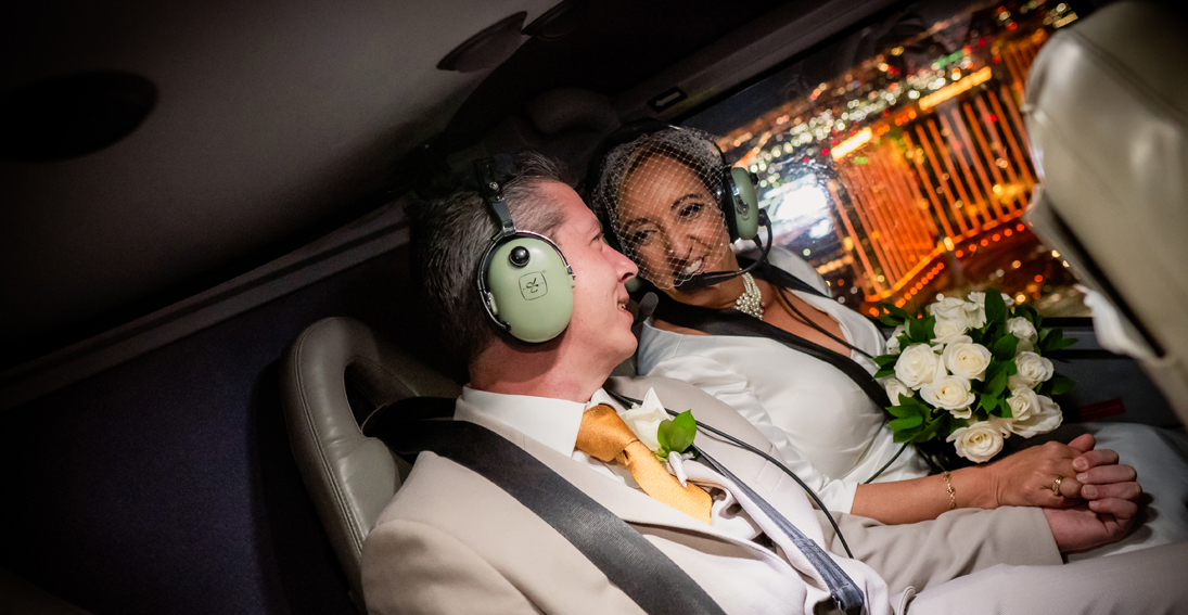 Exchange your vows as you soar over the Las Vegas Strip with a Maverick wedding package